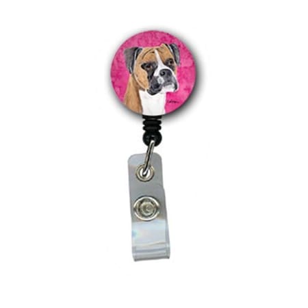 Carolines Treasures SC9121PK-BR Boxer Retractable Badge Reel Or Id Holder With Clip